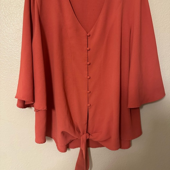 Rust Button-Down Blouse - Picture 2 of 3
